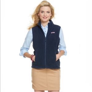 Vineyard Vines Fleece Zip Up Westerly Vest Navy Blue Size S
